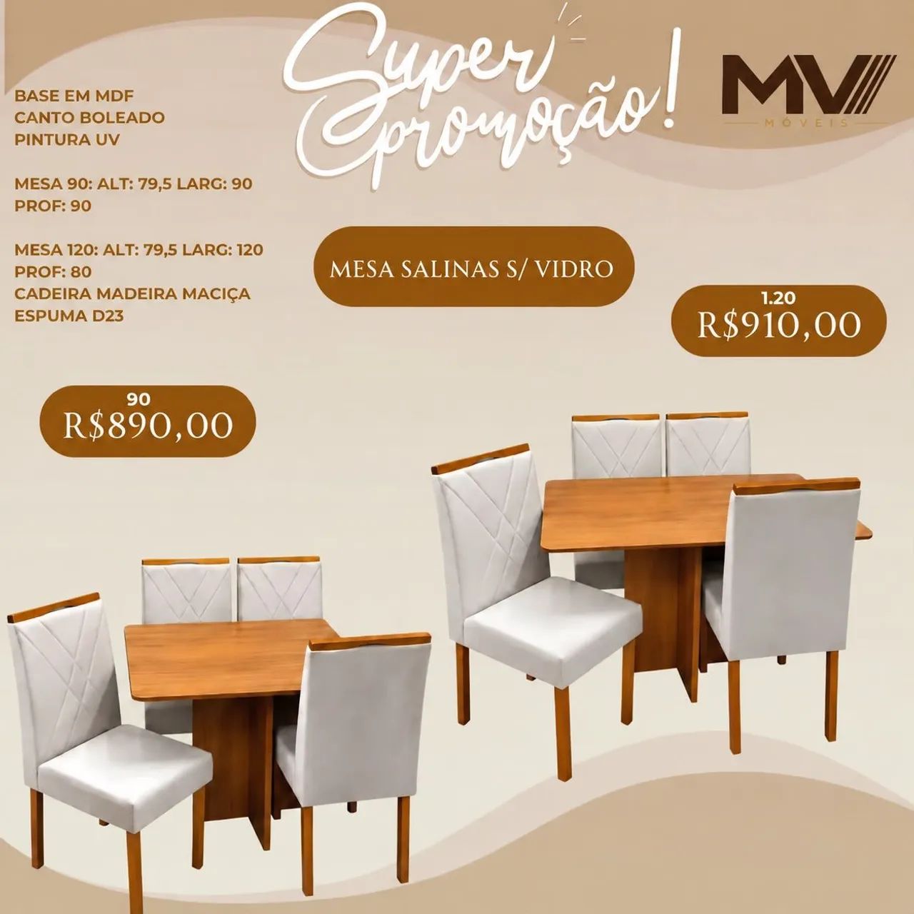 Mesa Salinas sem Vidro 