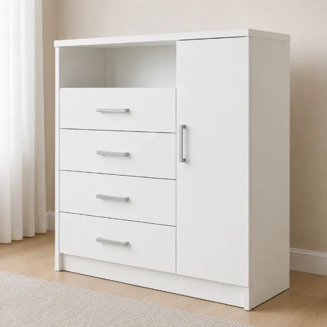 Cômoda com Sapateira Branca 4 gavetas 93cm Nova apronta entrega Entrega montada Floripa - Foto 2