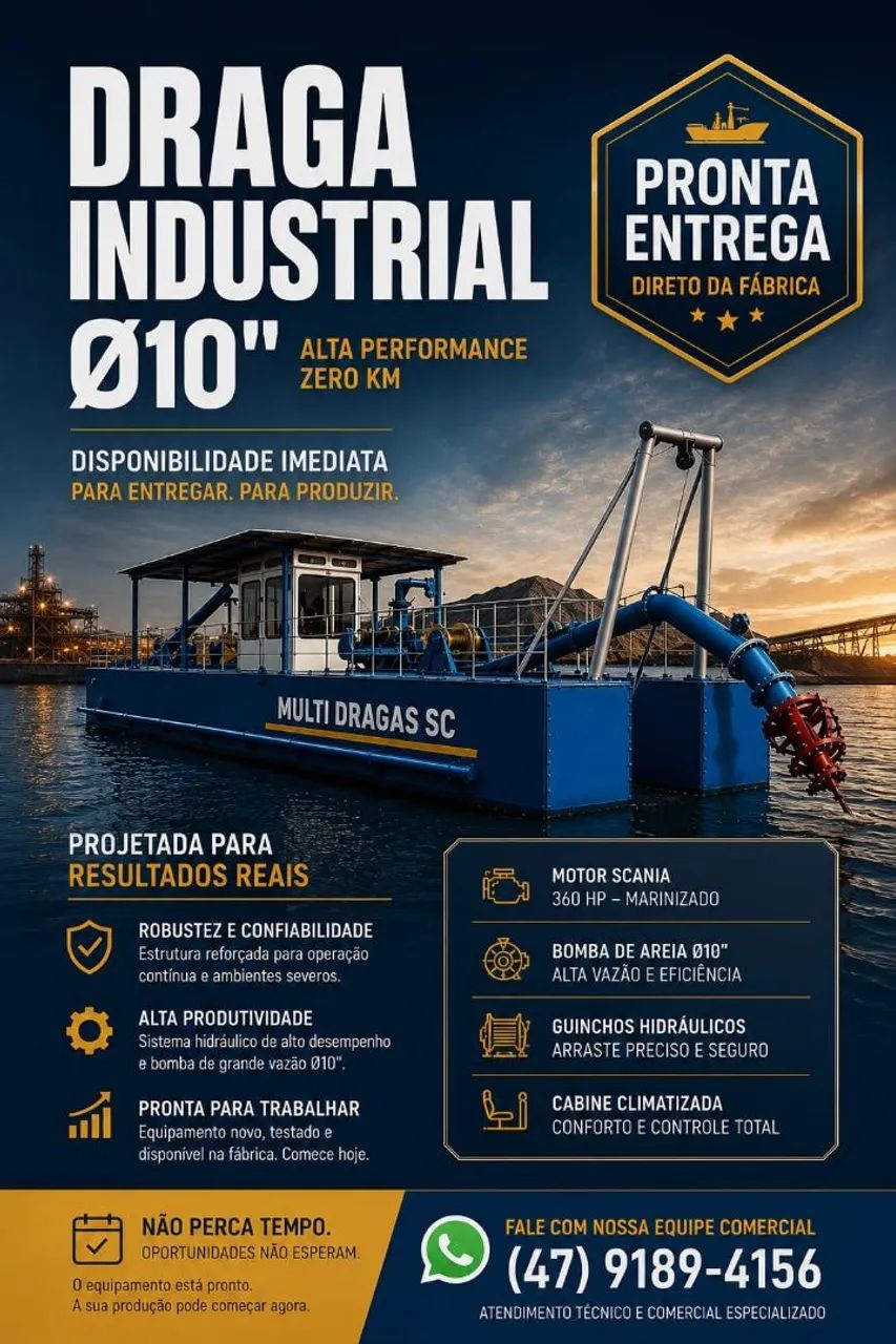 DRAGA ESTACIONÁRIA DE 10" POLEGADAS