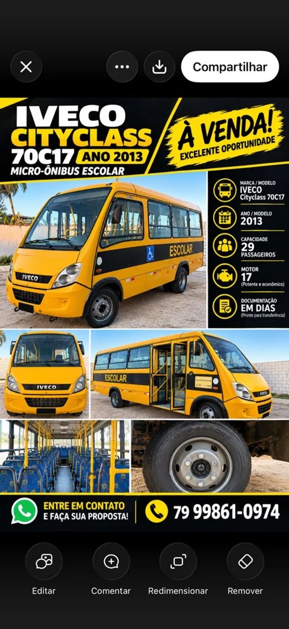 Vendo Iveco Cityclass 70c17 2013 29 Lugares 