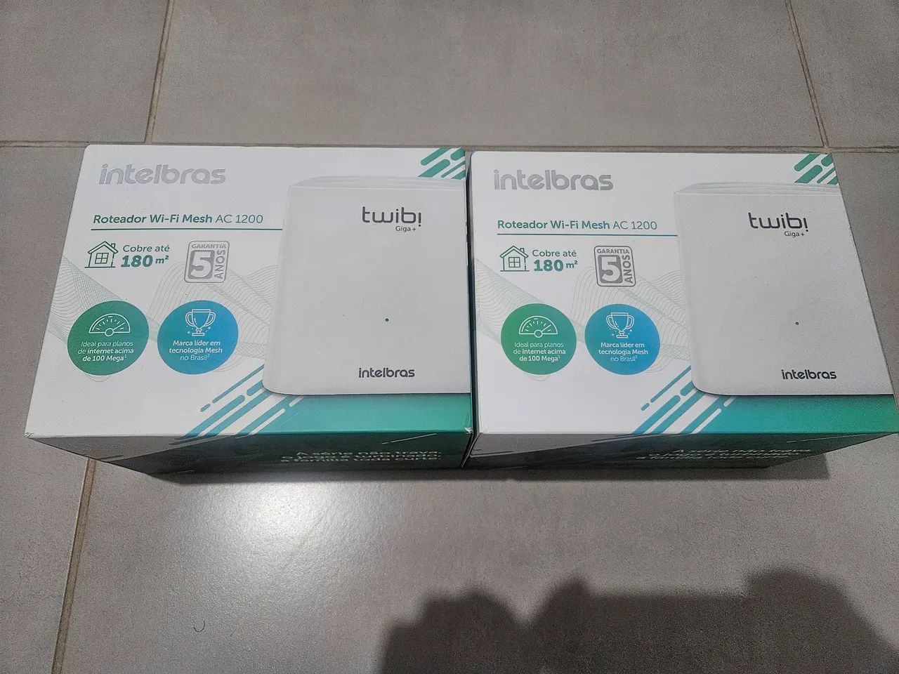Kit 2 Roteadores Intelbras Twibi Giga+ Mesh AC1200 Gigabit