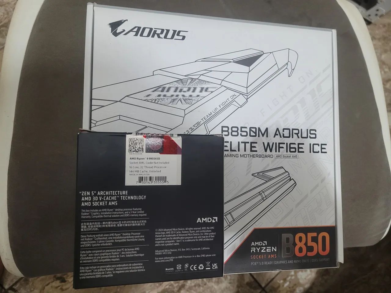 Kit Upgrade 9950x3d b850m aorus elite ice branca 