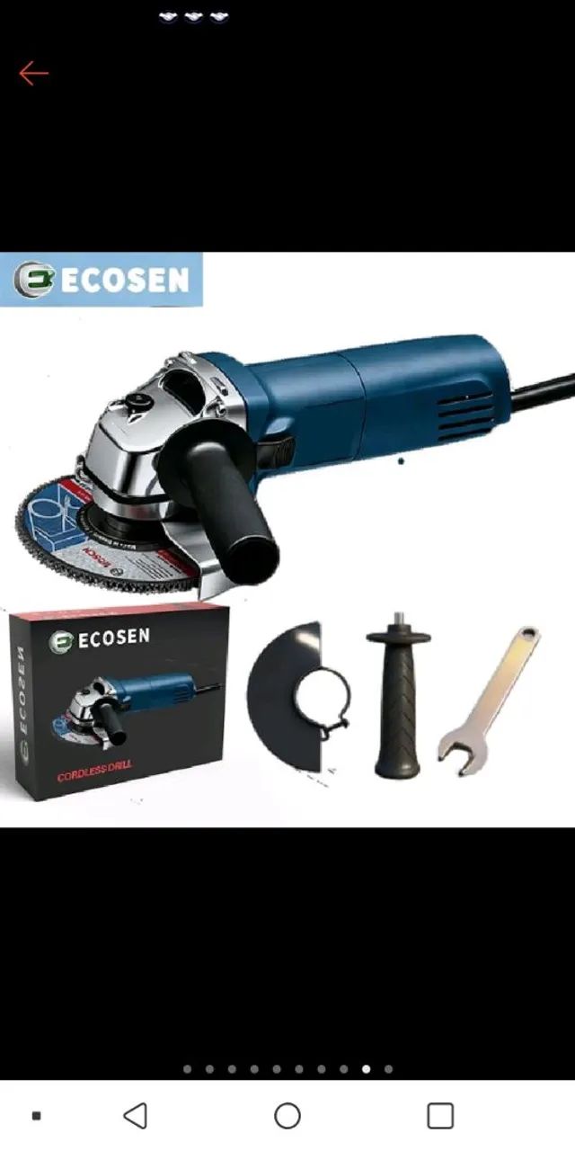 Esmerilhadeira e Lixadeira 220volts Angular 900w 115mm 4.1/2 11000rpm 50/60HZ - Foto 2