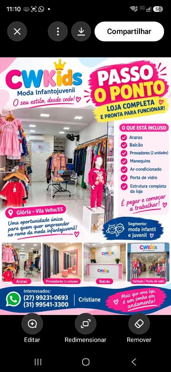 Loja de roupas infanto e juvenil