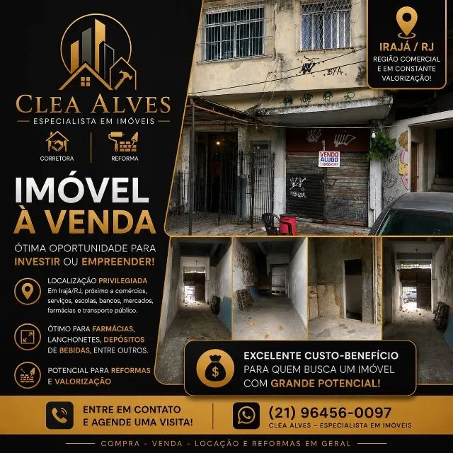EXCELENTE LOJA COMERCIAL Á VENDA EM IRAJÁ/RJ