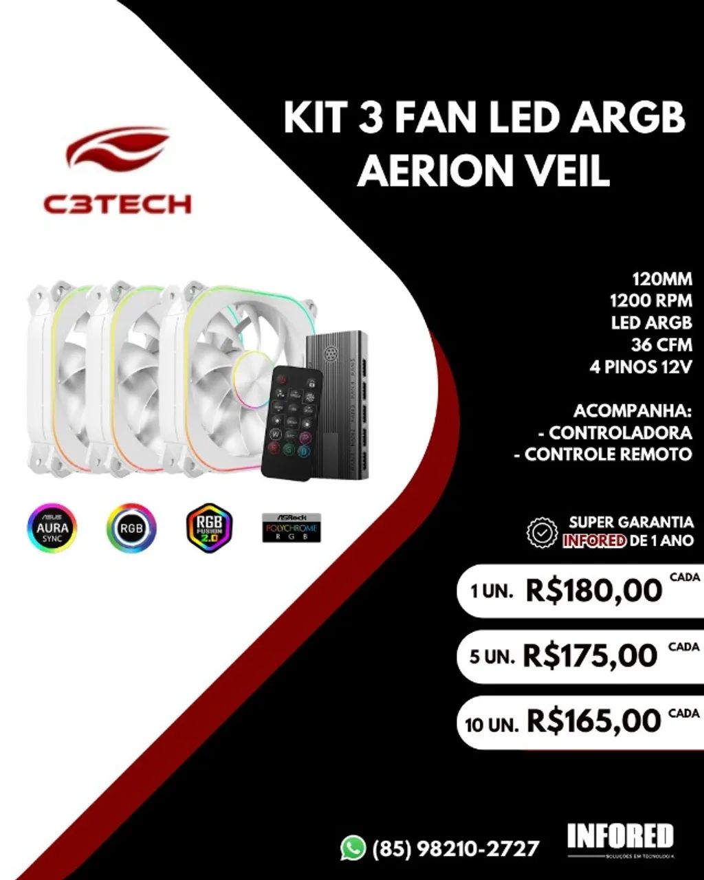Kits Fan RGB e ARGB - Foto 2