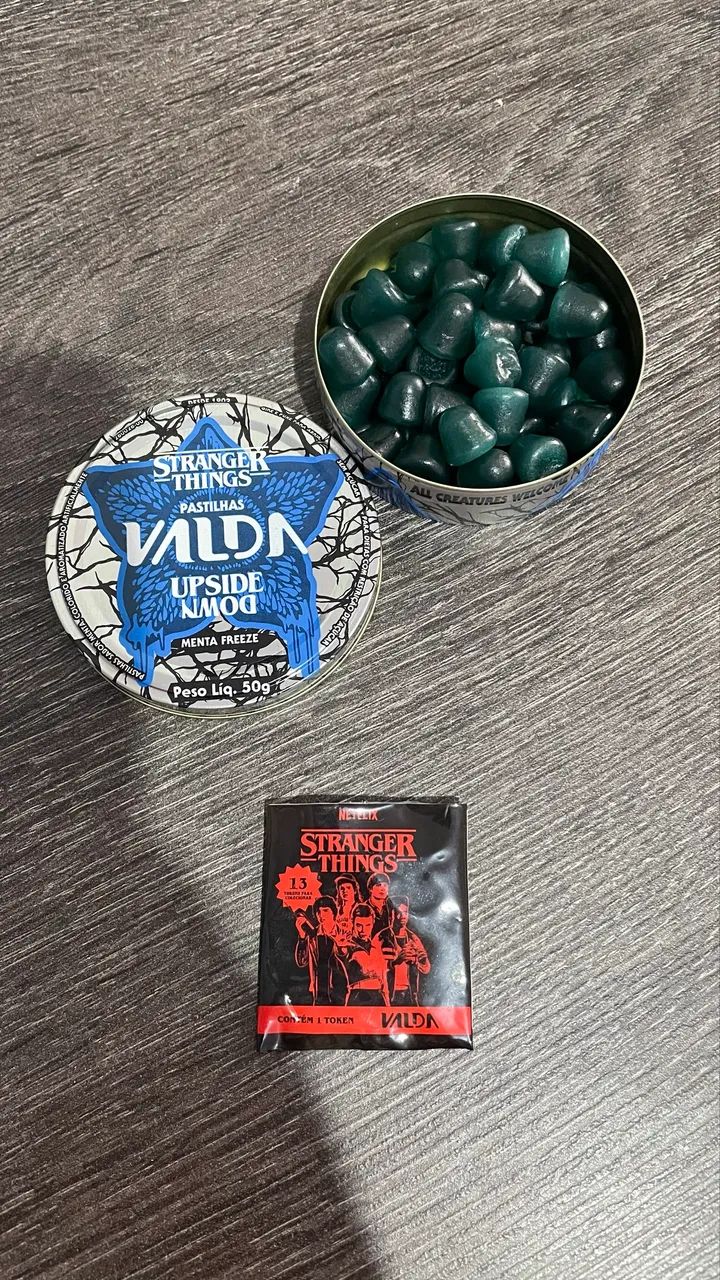 lata com tazo pastilhas valda stranger things - Foto 2