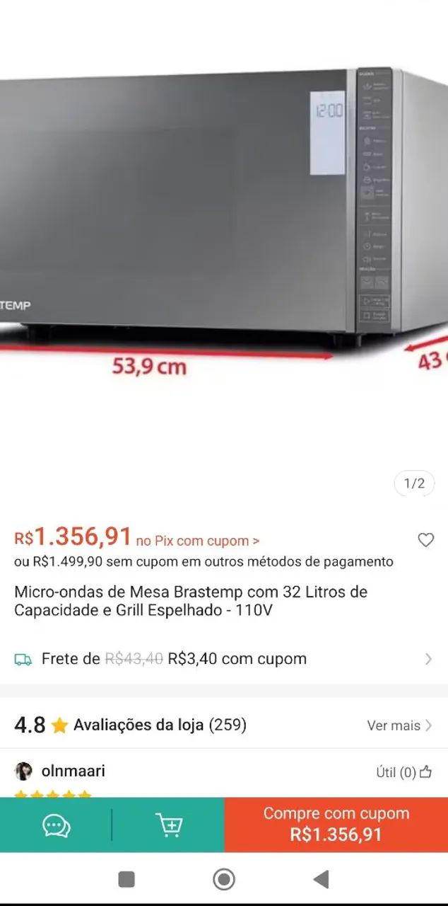 Microondas Brastemp 32 litros  - Foto 4