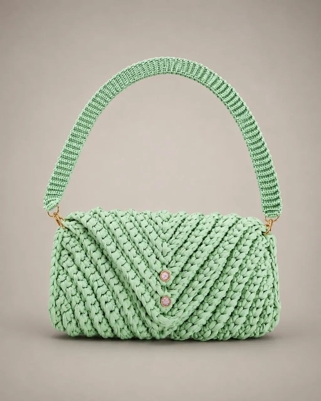 Bolsa de crochê verde 