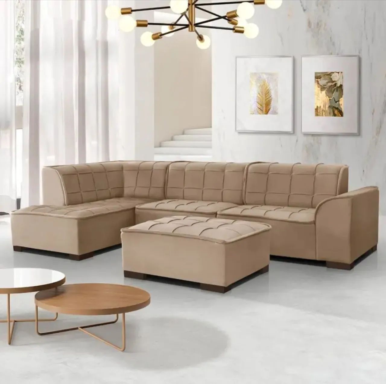 Sofa com puff novo - Foto 3