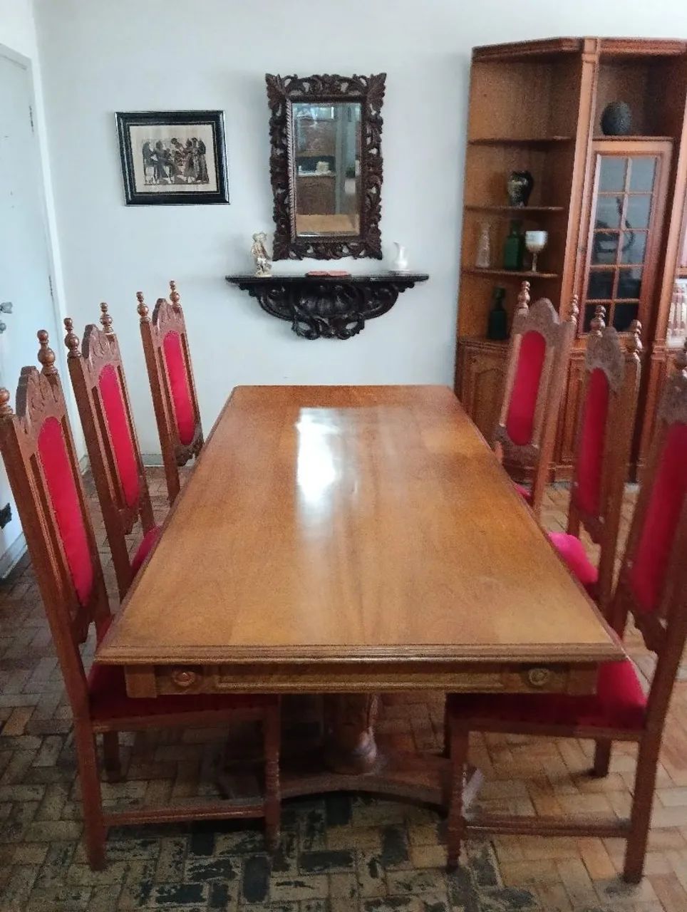 Mesa para sala de jantar com cadeiras, em cerejeira maciça  - Foto 2