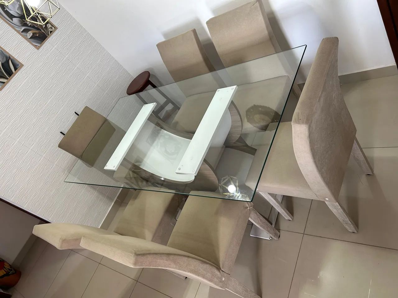 Mesa de vidro completa de vidro de 6 lugares - Foto 4