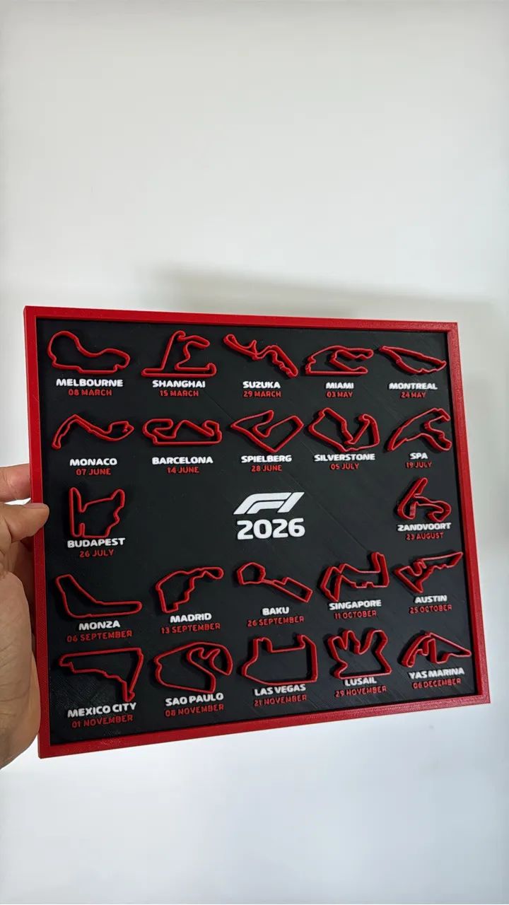 Calendario Formula 1 2026 - impressão 3D - Foto 2