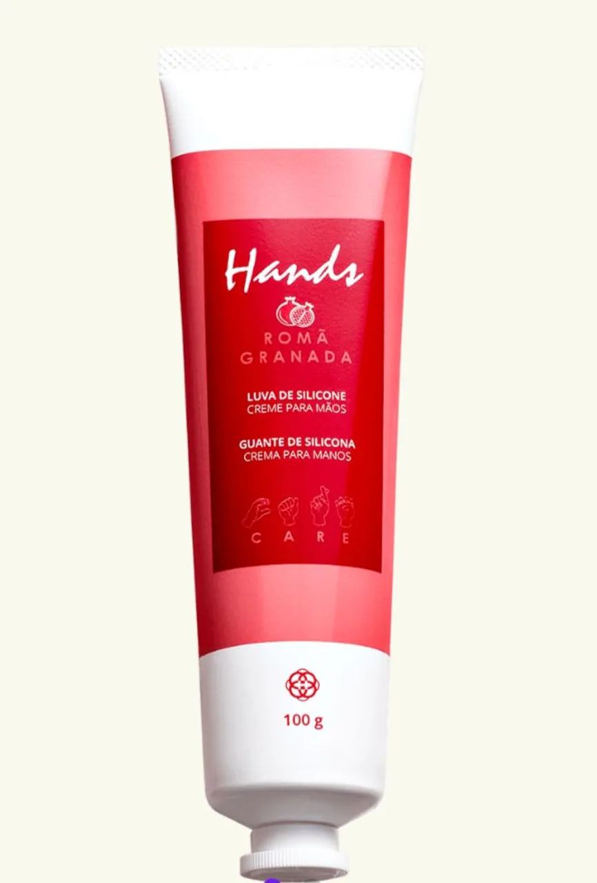Luva De Silicone Romã Creme Para As Mãos Hands 100g