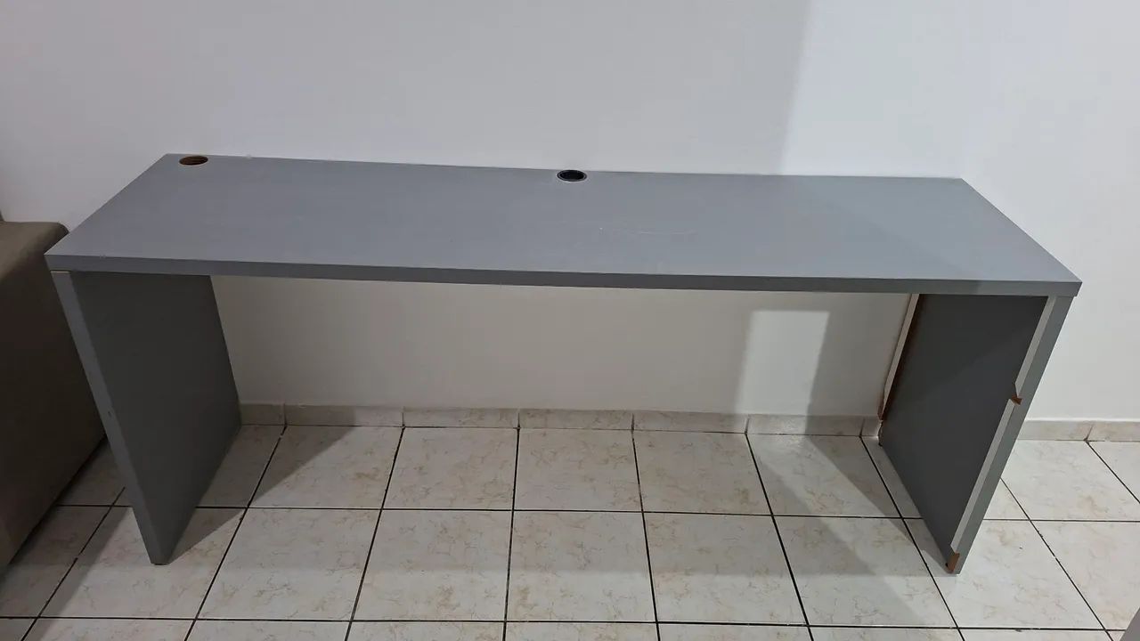 Mesa de Escritório Cinza - 1,80 m - Foto 4