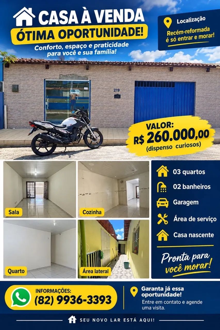 CASA A VENDA 240,000,00 QUITADA