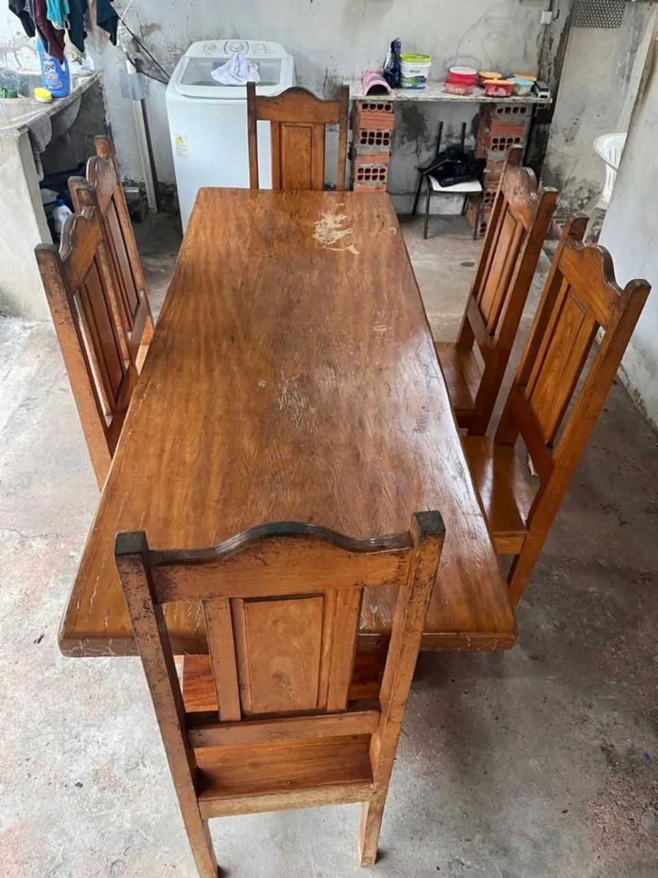 Mesa em madeira com 6 cadeiras - Foto 3