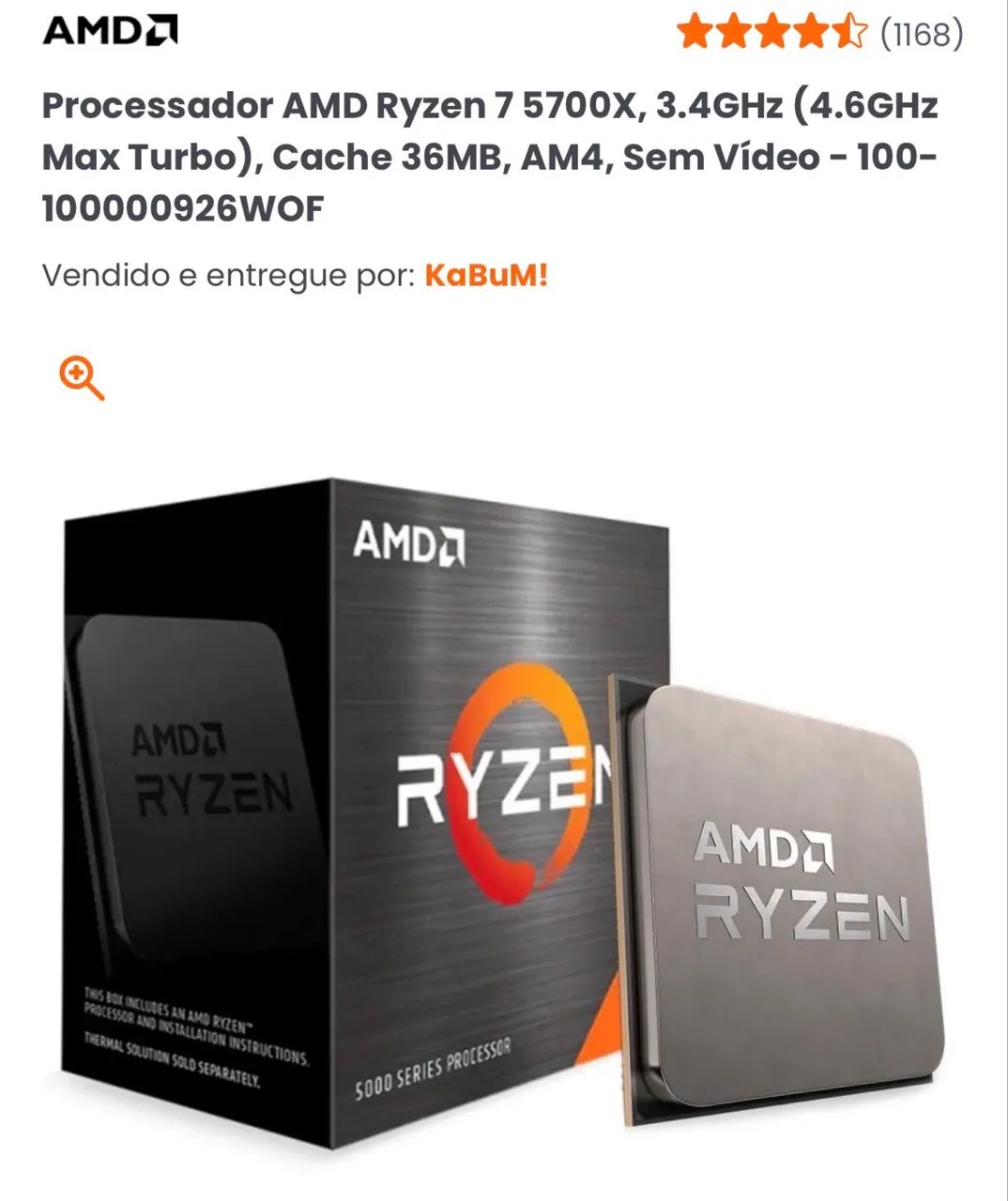 Processador rayzen 75700x