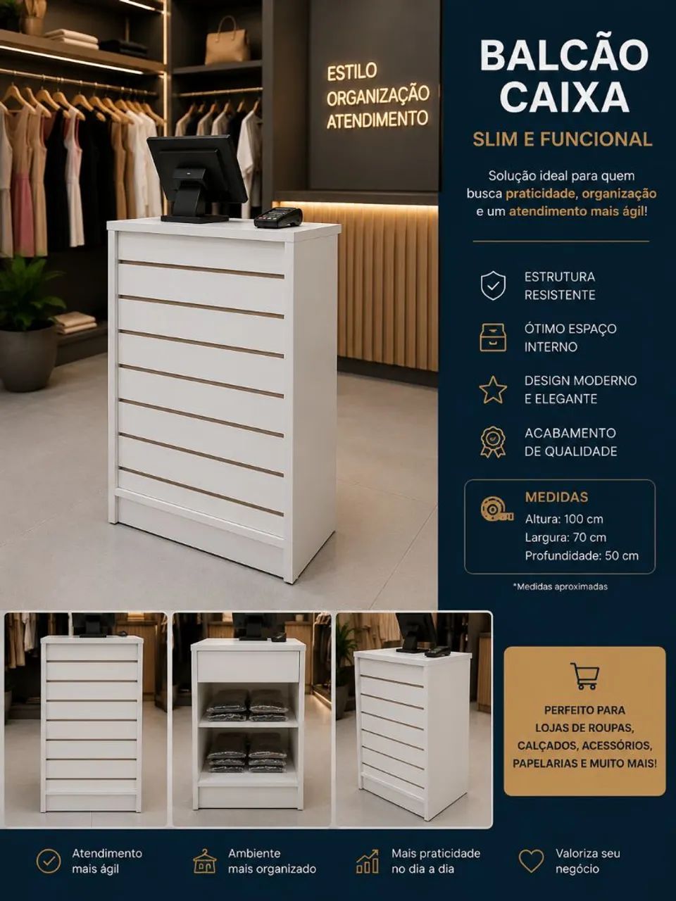 Balcão caixa para seu comercio