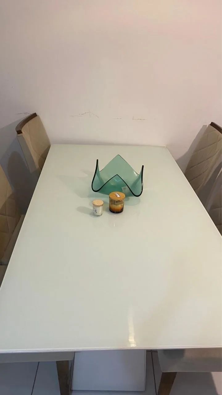 Mesa de Jantar 6 lugares com Tampo de Vidro + 6 cadeiras - Foto 4