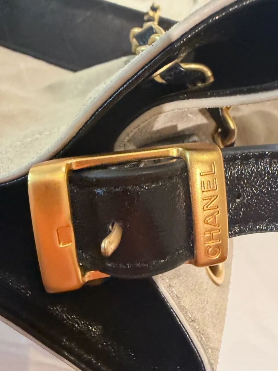Bolsa Chanel preta e cinza  - Foto 5