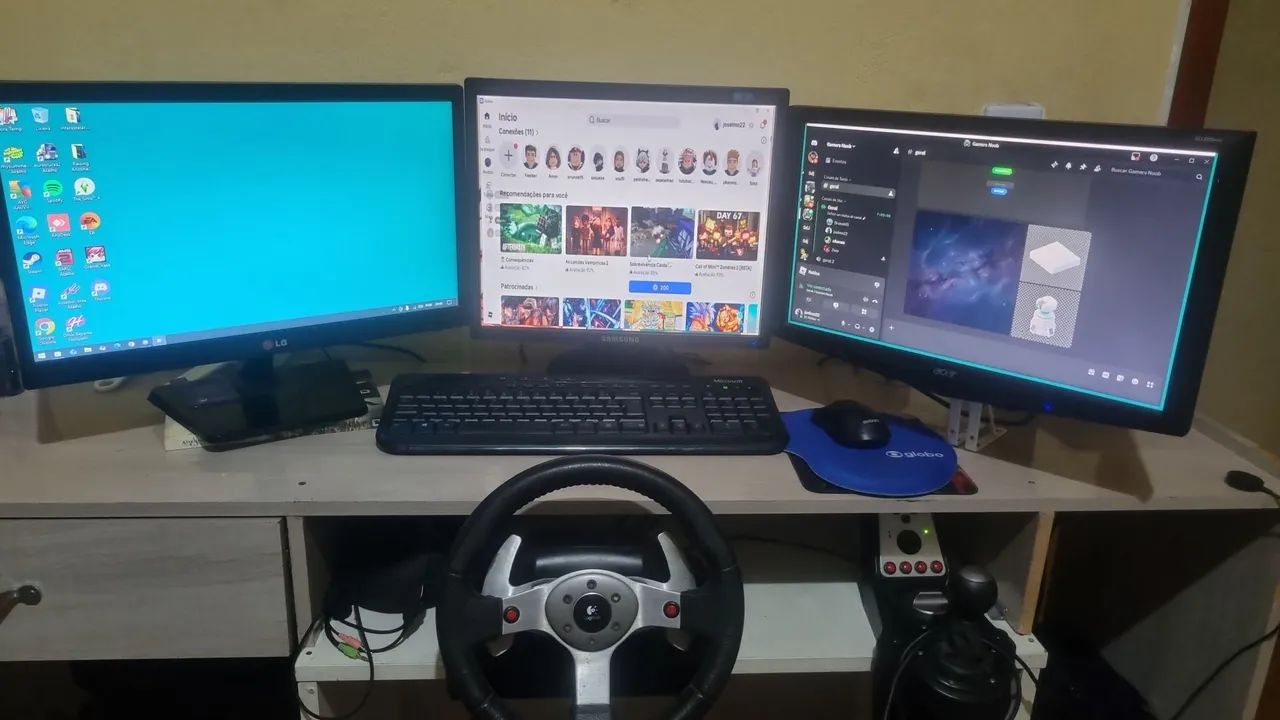 Pc gamer e volante logitech g25, mais pedal e câmbio  - Foto 3