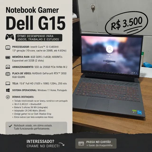 Notebook Gamer Dell G15 - Foto 5