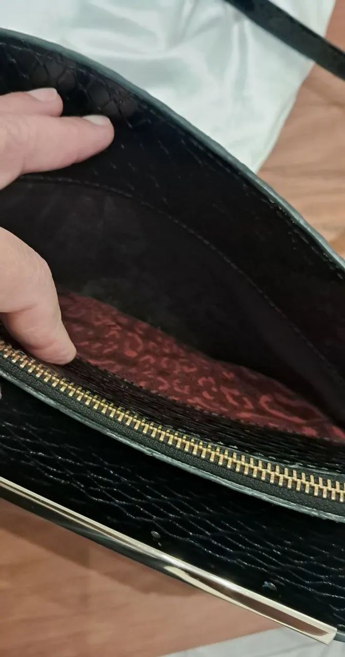 Bolsa Luz Da Lua - Couro envernizado - Foto 4