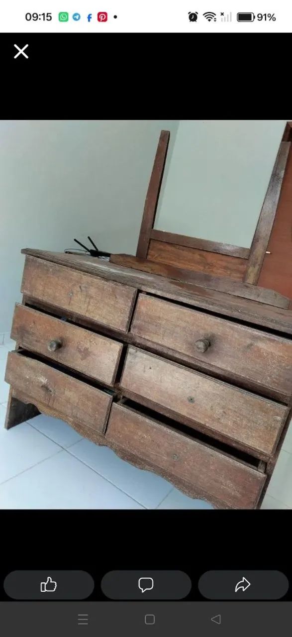 Cômoda de Angelim 6 gavetas 