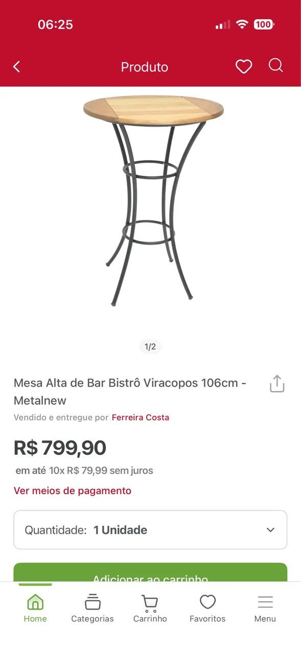 Mesa alta de bar Bistrô  - Foto 2