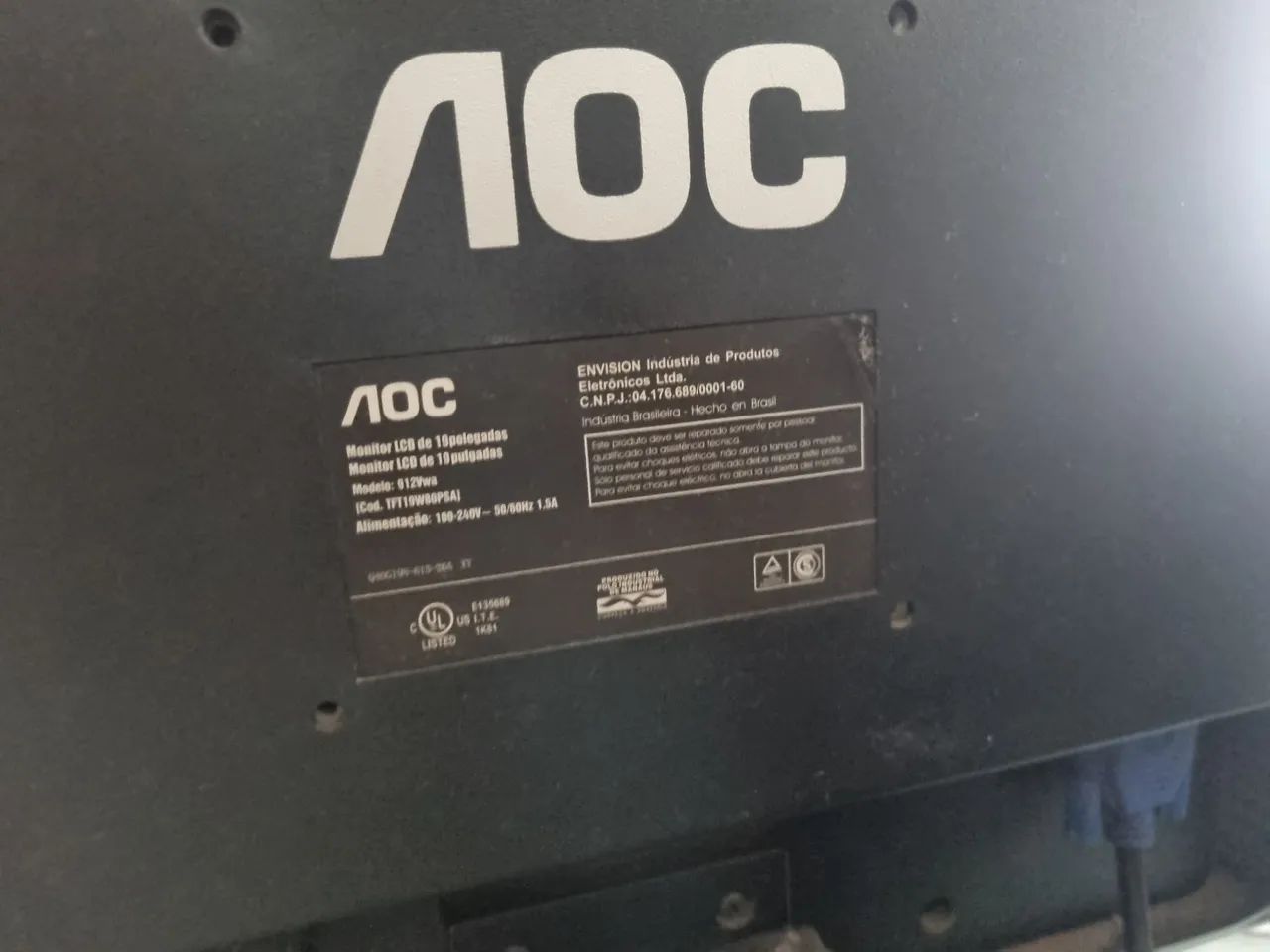 Monitor AOC 19" 912Vwa. Widescreen  - Foto 2