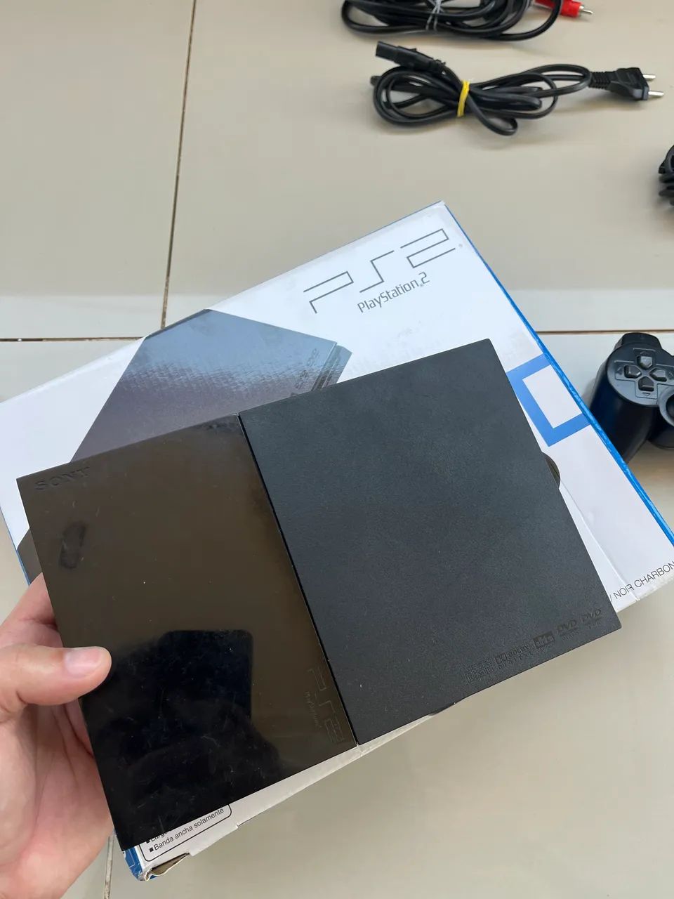 Playstation 2 slim na caixa + controle - Foto 5