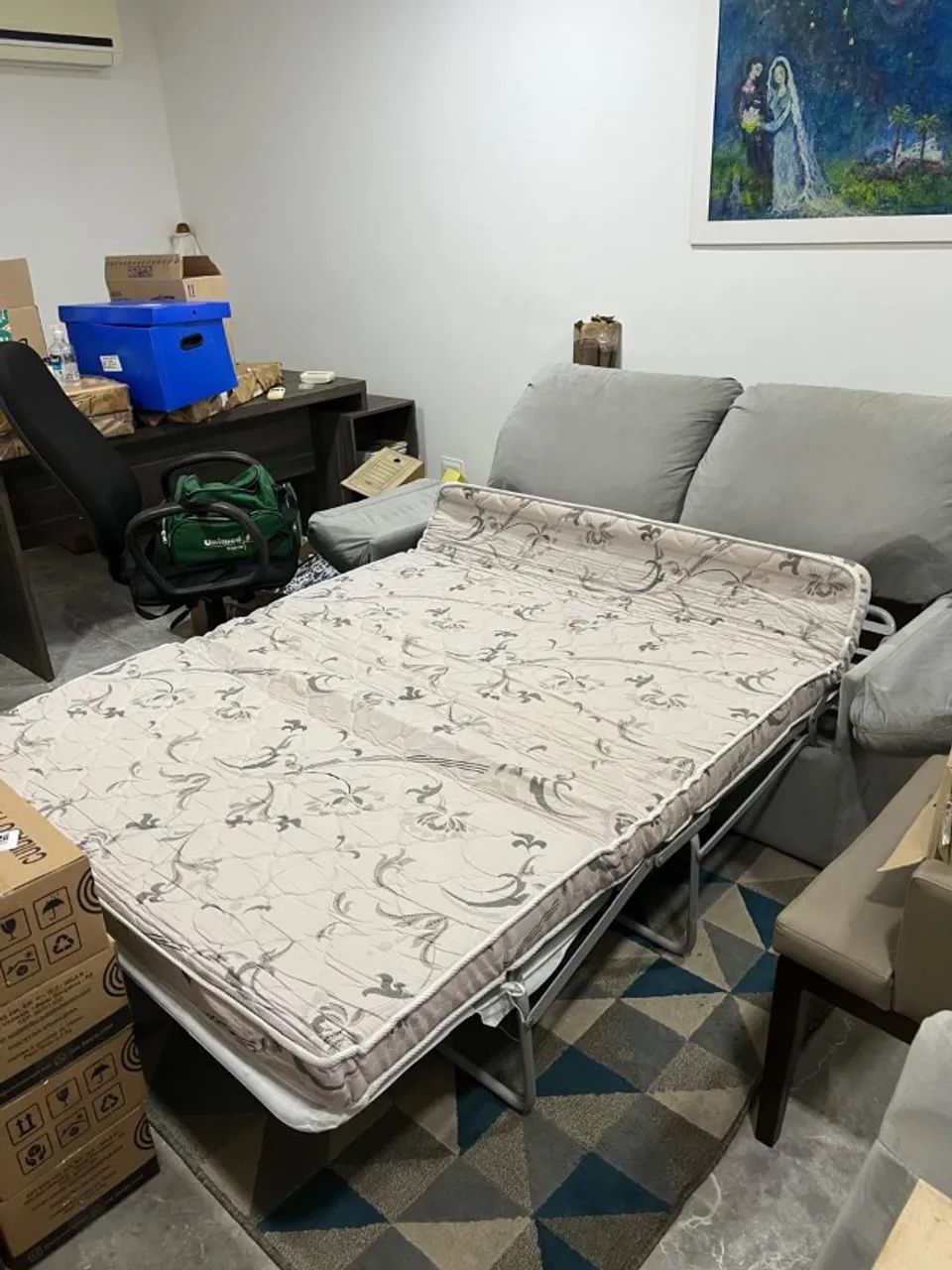 sofá-cama cinza - Foto 4