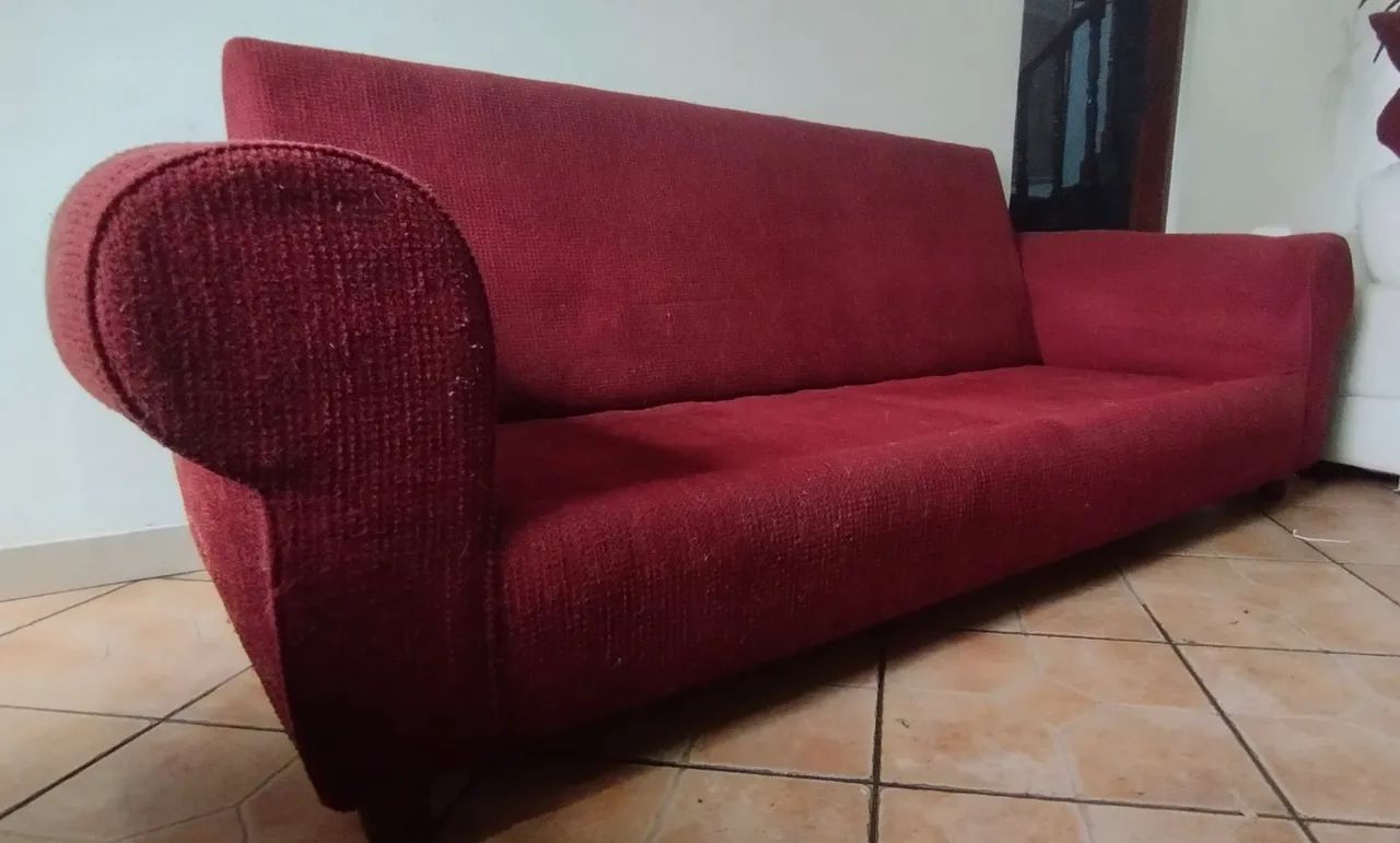 Sofá grande e confortável 4 lugares vermelho - Foto 5