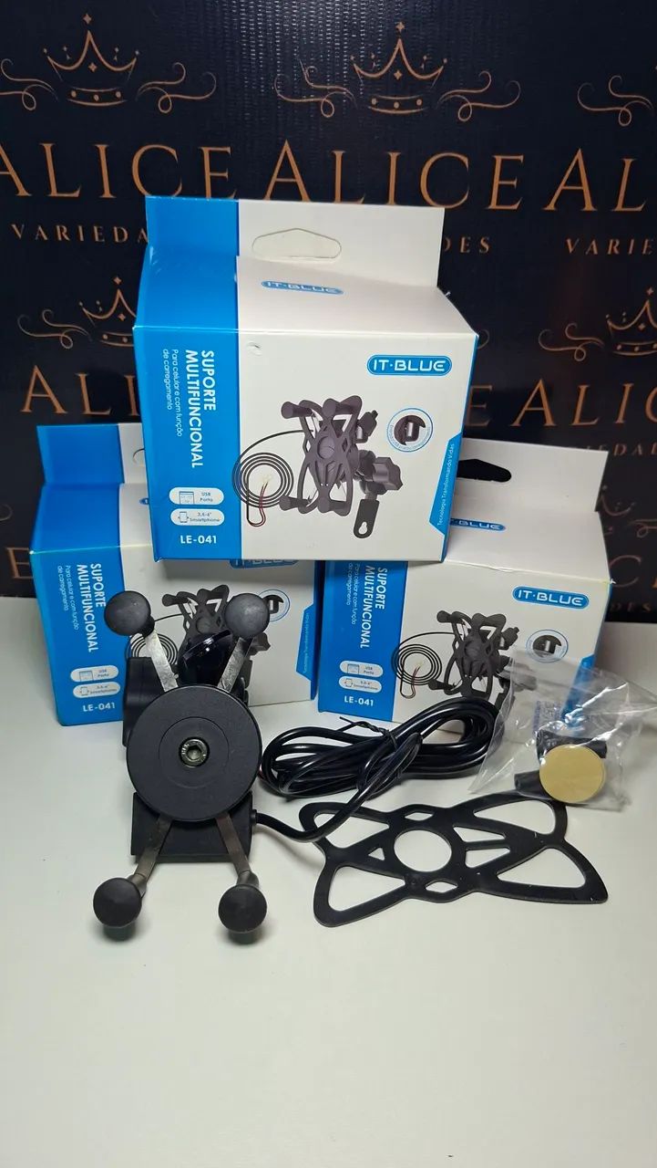 Suporte de celular para moto com carregador USB