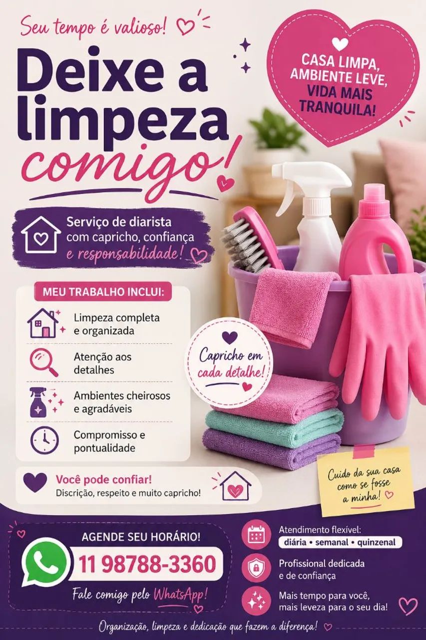 Limpeza Residencial (casas e apartamento 