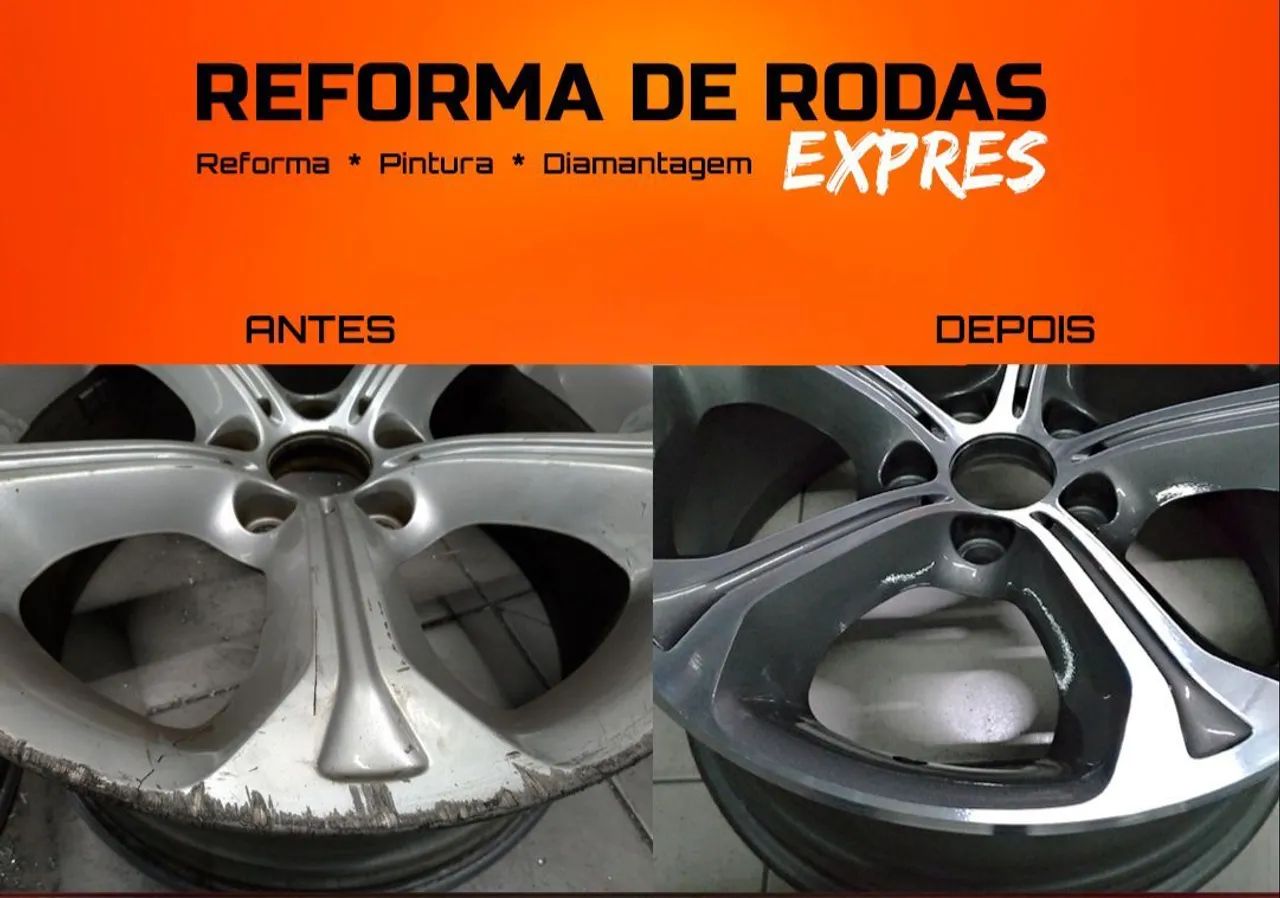 Roda quebrada Empenada vazando consertamos e pintamos 