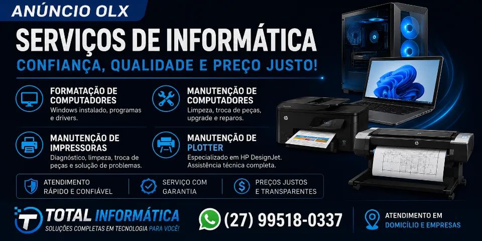 Assistência Técnica em Informática | PC, Notebook, Impressora e Plotter