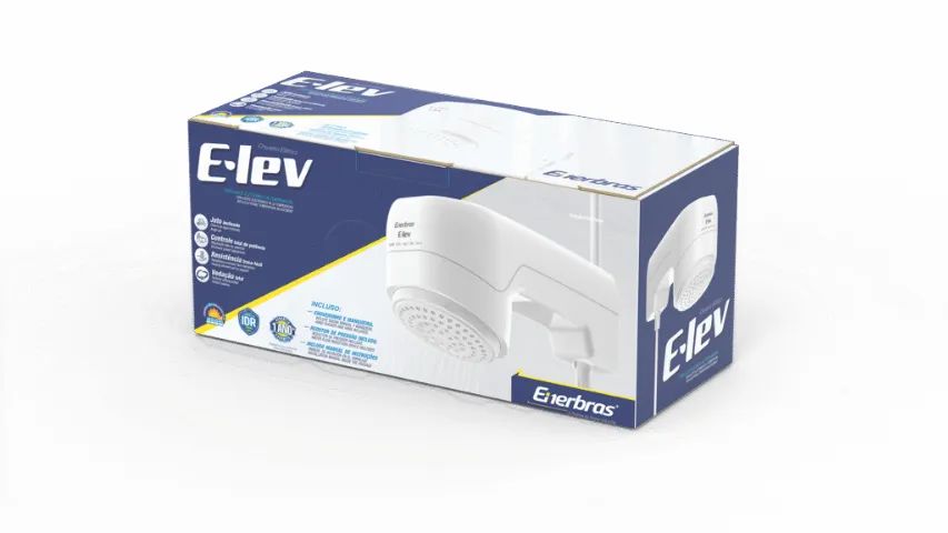 Chuveiro Ducha E-lev Eletrônico Enerbras Branco 6800w - Foto 2