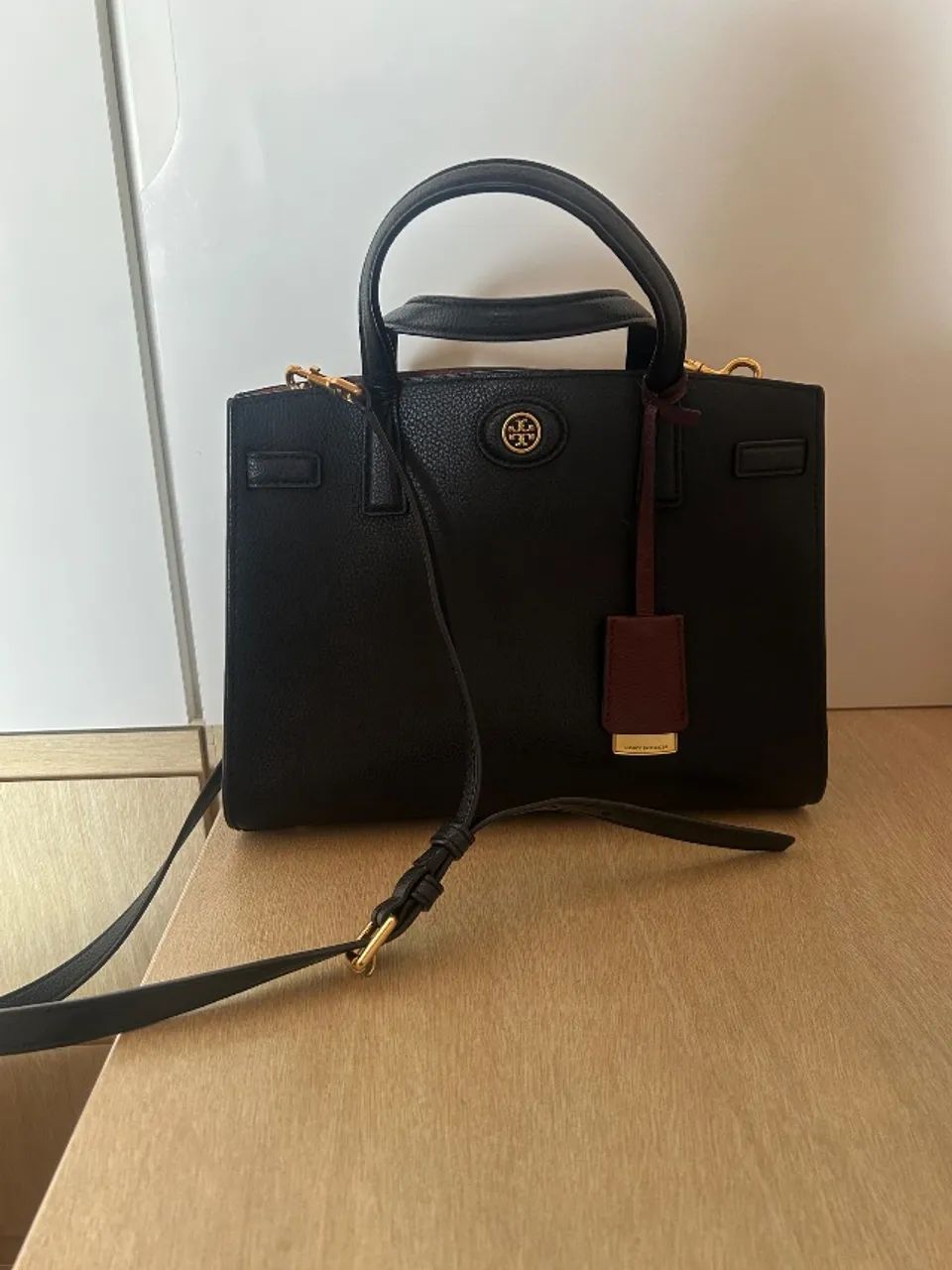 Bolsa de couro preta Tory Burch original - Foto 2