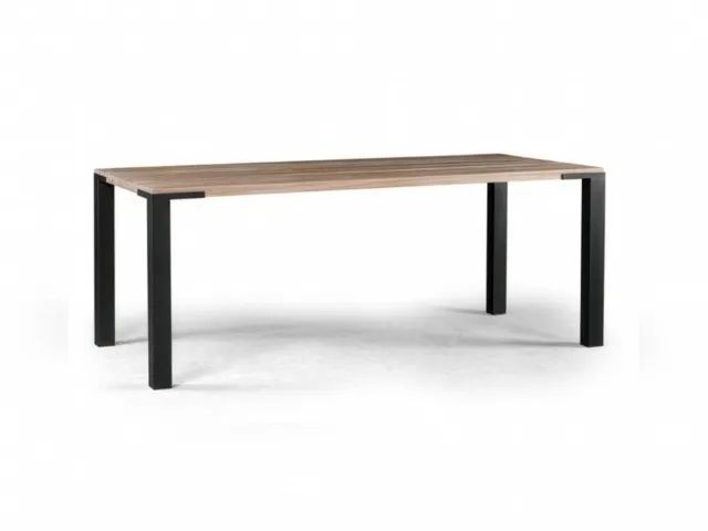 Mesa de jantar Dorne - Madeira e metal grafite - 190 × 90 cm