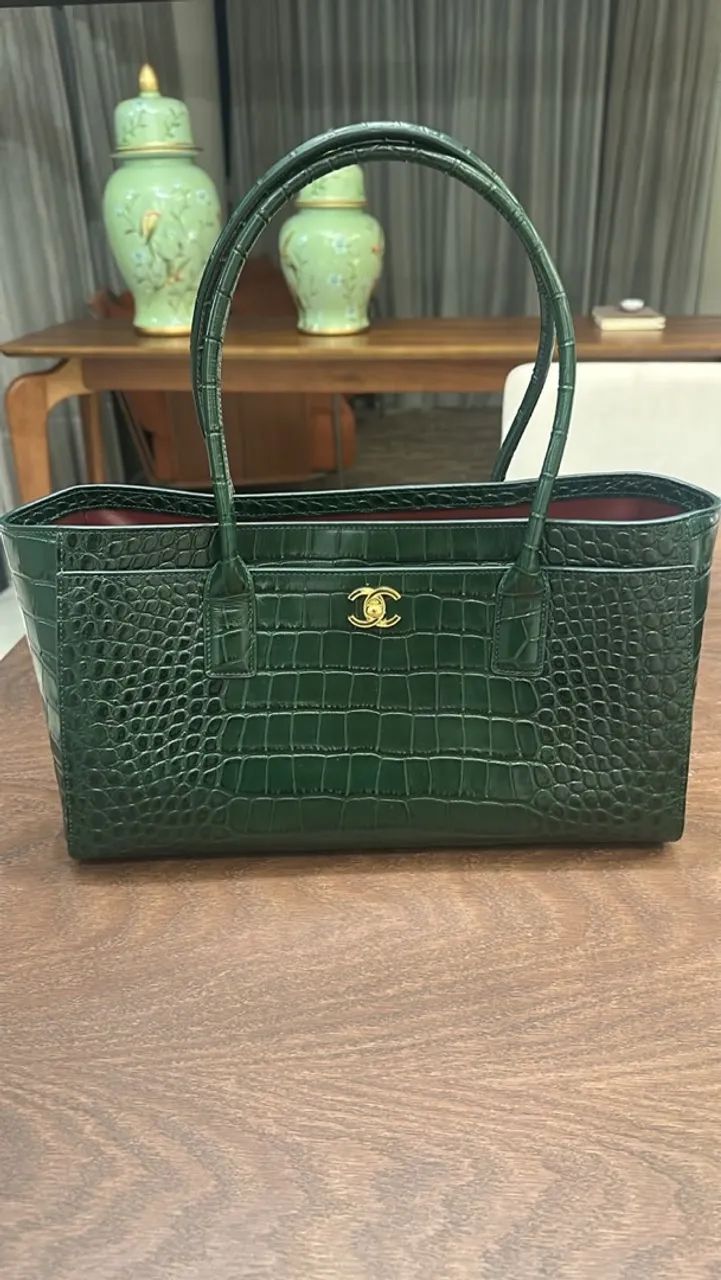 Bolsa Chanel crocro verde lançamento nova 