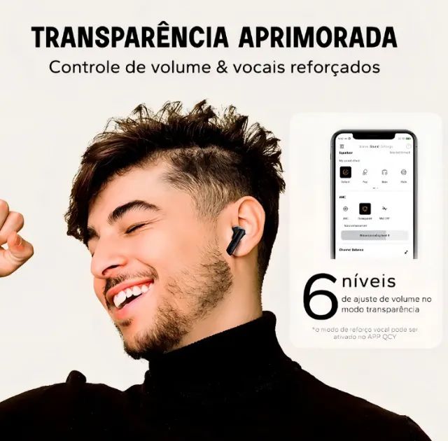 Fone Qcy Ht05 Melobuds Bluetooth 5.2 Com Cancelamento Anc Cor Preto - Foto 4