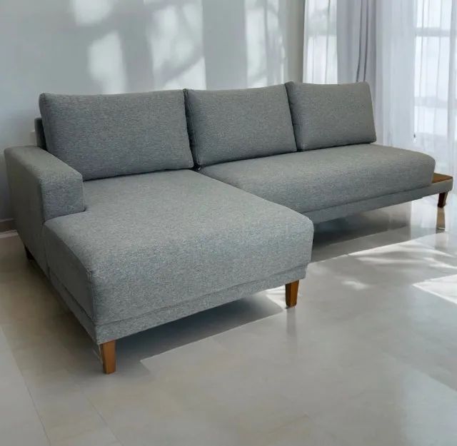 Sofá Cairo com Chaise 2,90 m Cinza - Foto 3
