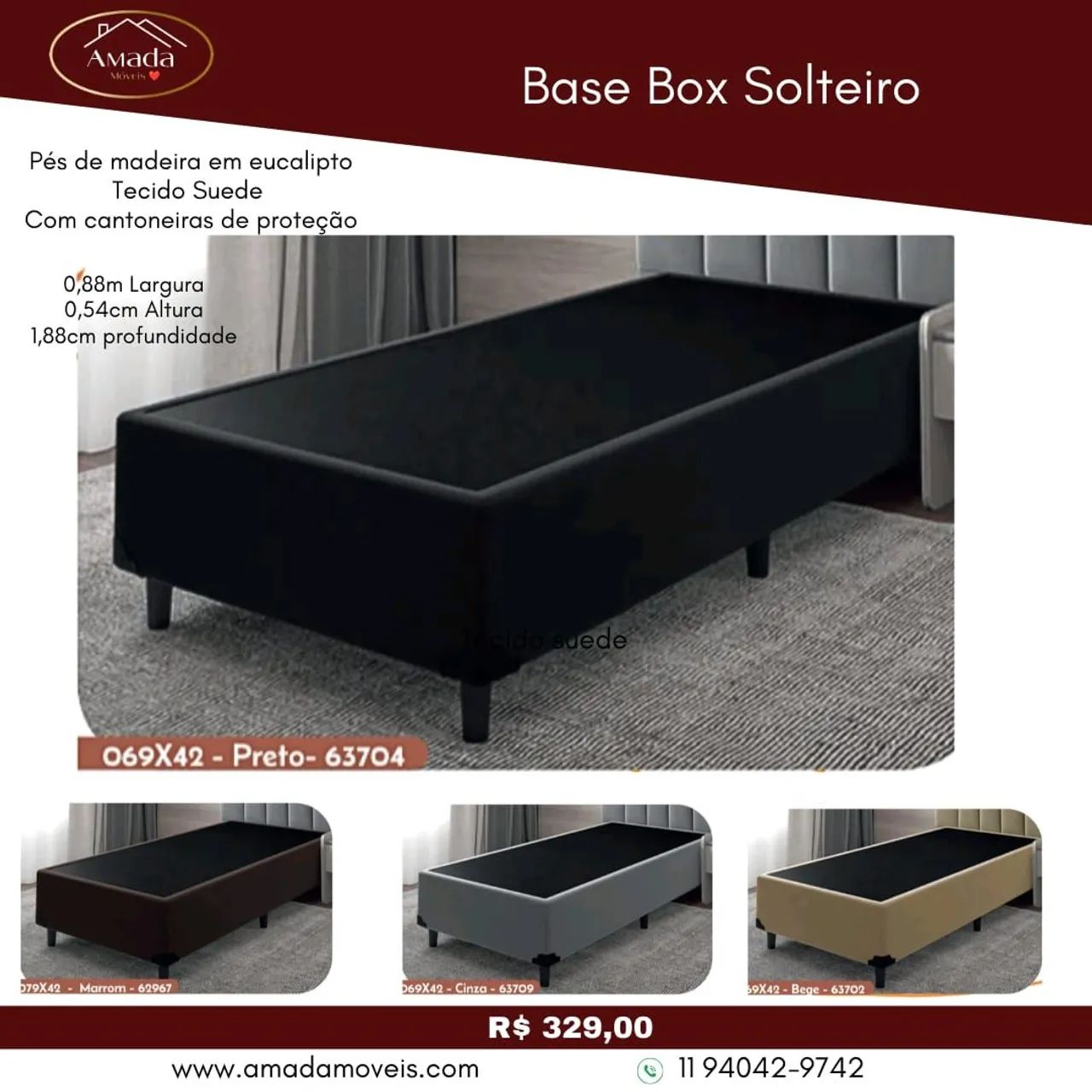 Base box Solteiro - à pronta entrega 