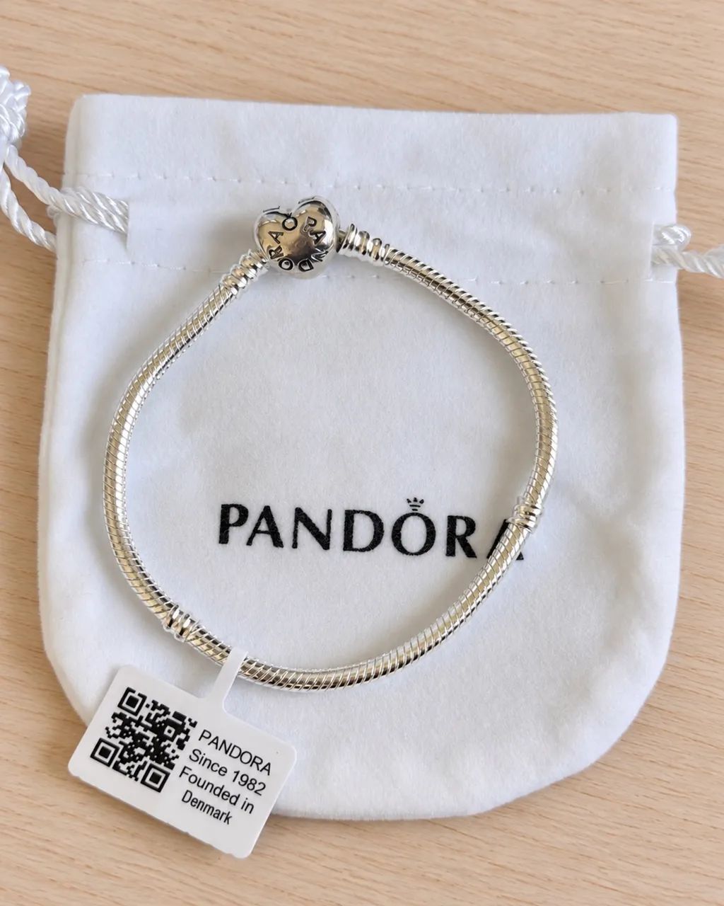 Pulseira Pandora coração 18cm - Foto 4