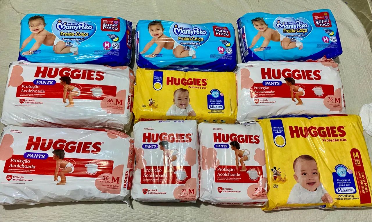 Vendo ou troco fraldas Huggies/Mamypoko M