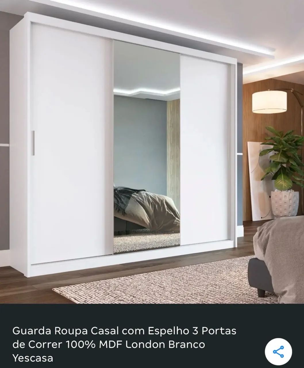 Guarda roupa casal 3 portas MDF - Foto 5