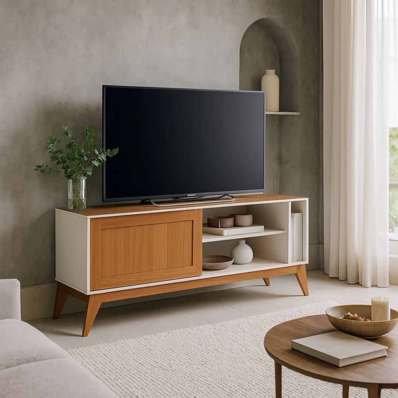 Rack Aruba 55? - Off White/Cedro OFERTA l43