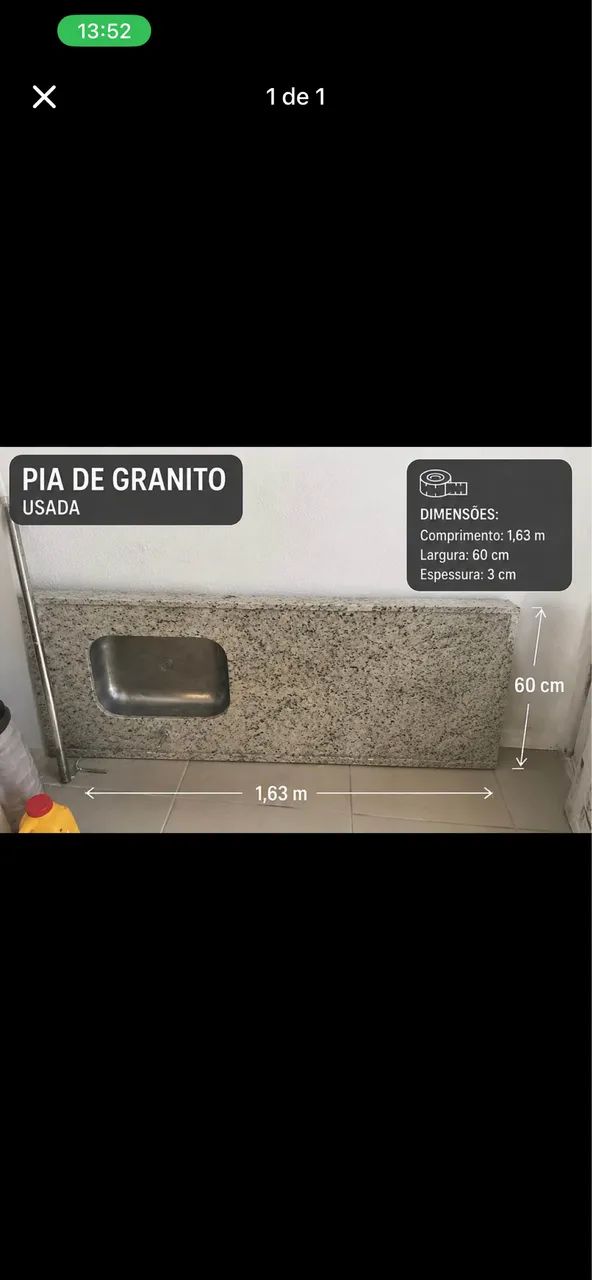 Pia de granito 
